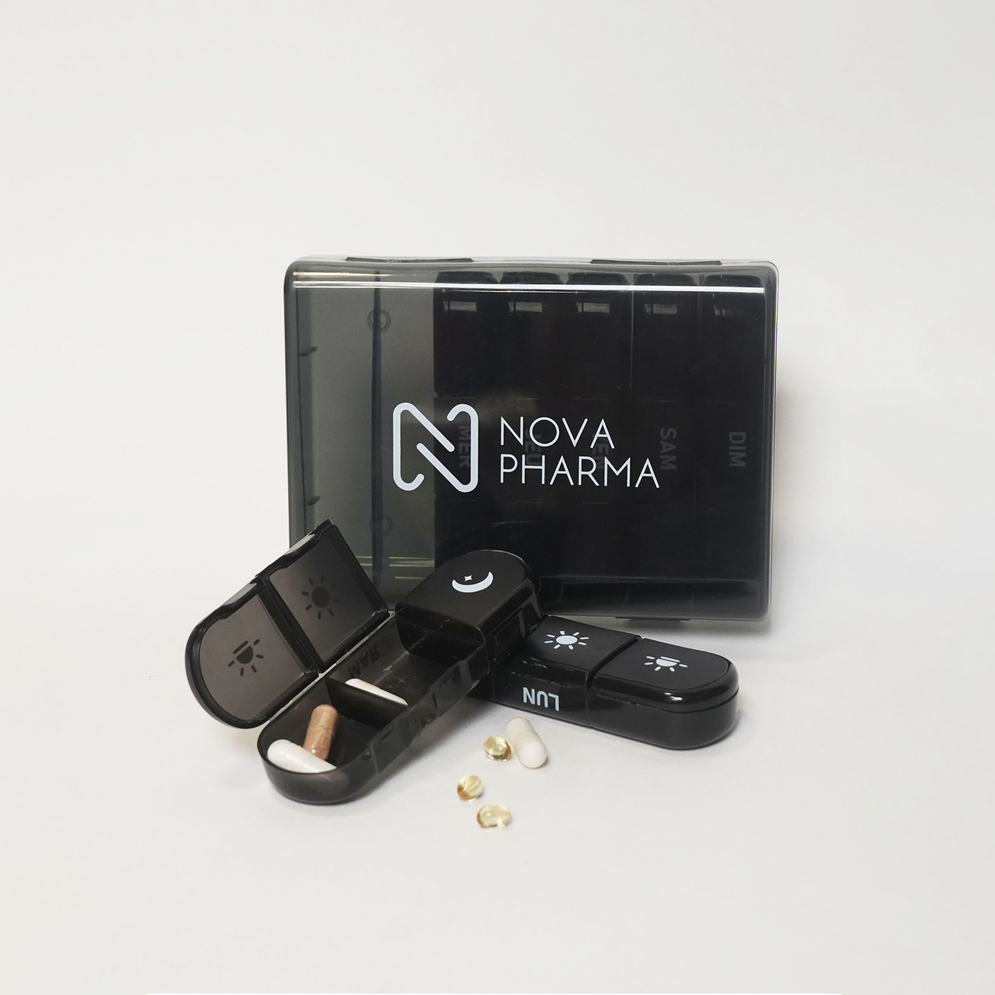 NOVA PHARMA - Pill Organizer | Portable 7-Day Pillboxes