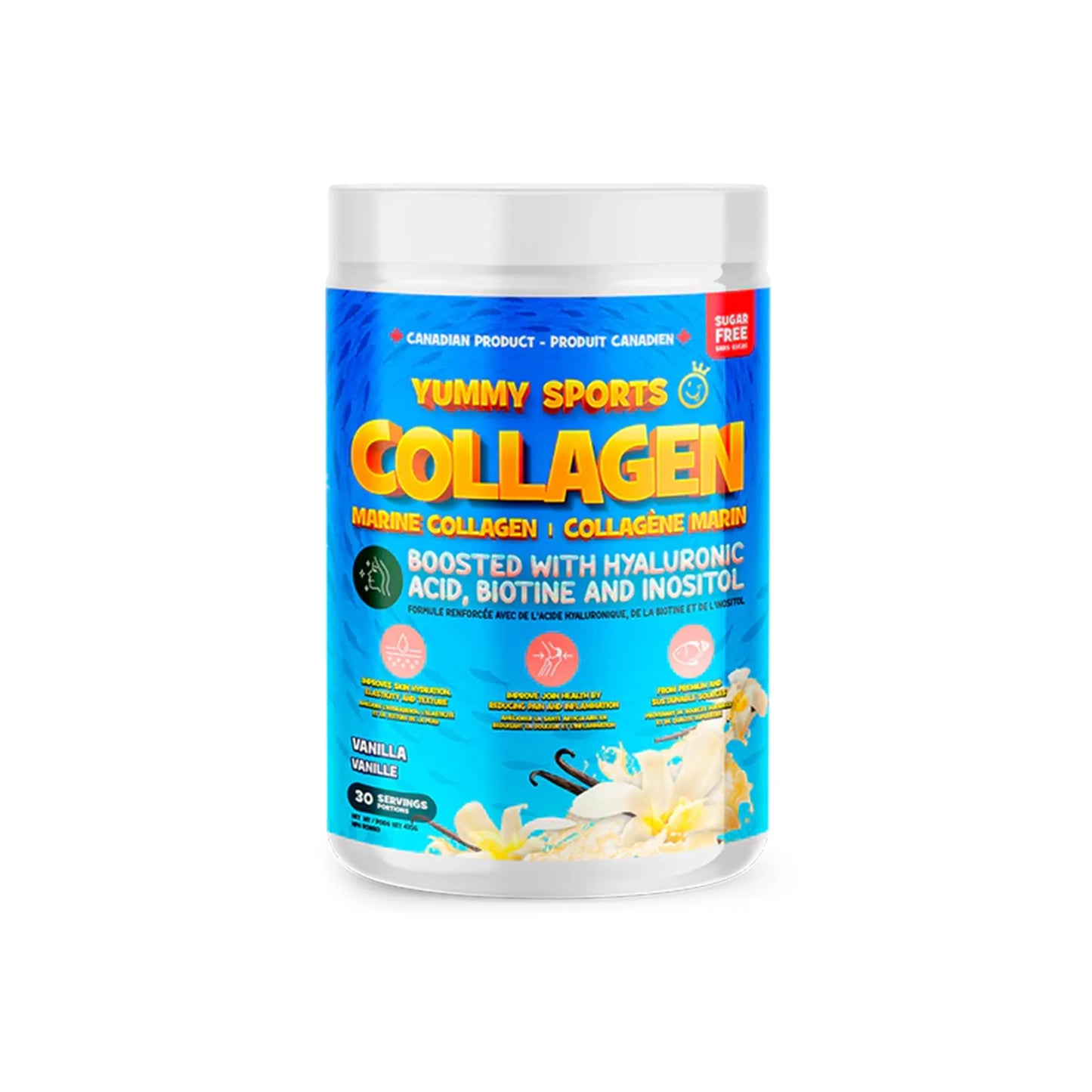 YUMMY SPORTS - Collagène Marin + Biotin, Hyaluronic Acid, Inositol 30 portions