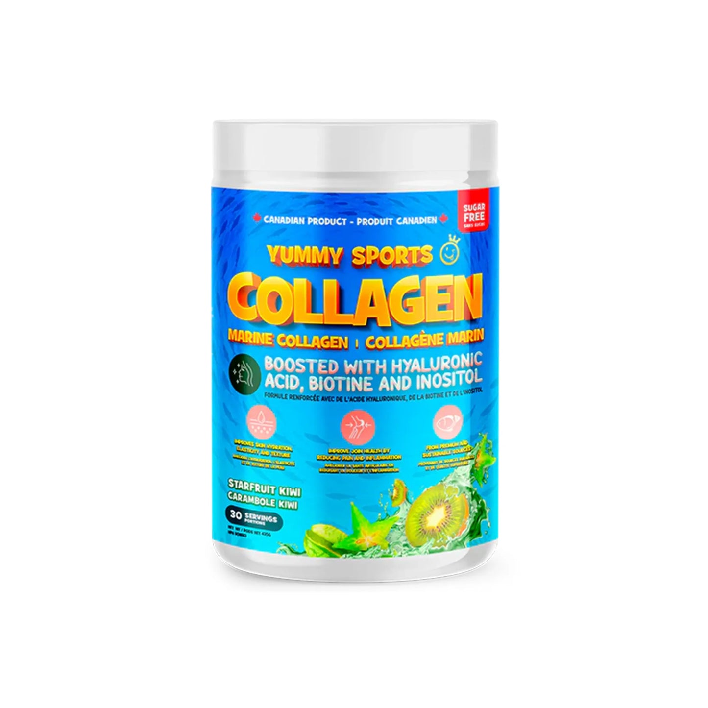 YUMMY SPORTS - Collagène Marin + Biotin, Hyaluronic Acid, Inositol 30 portions