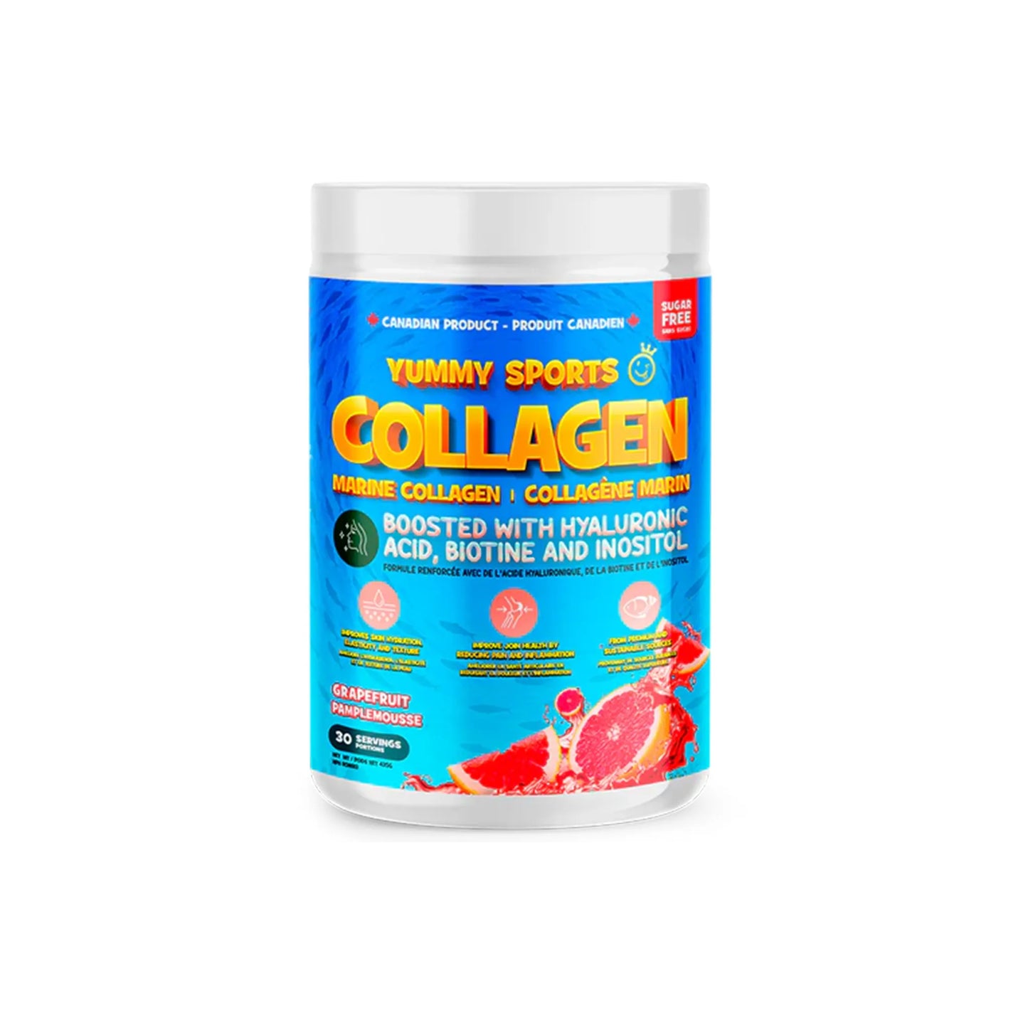 YUMMY SPORTS - Collagène Marin + Biotin, Hyaluronic Acid, Inositol 30 portions