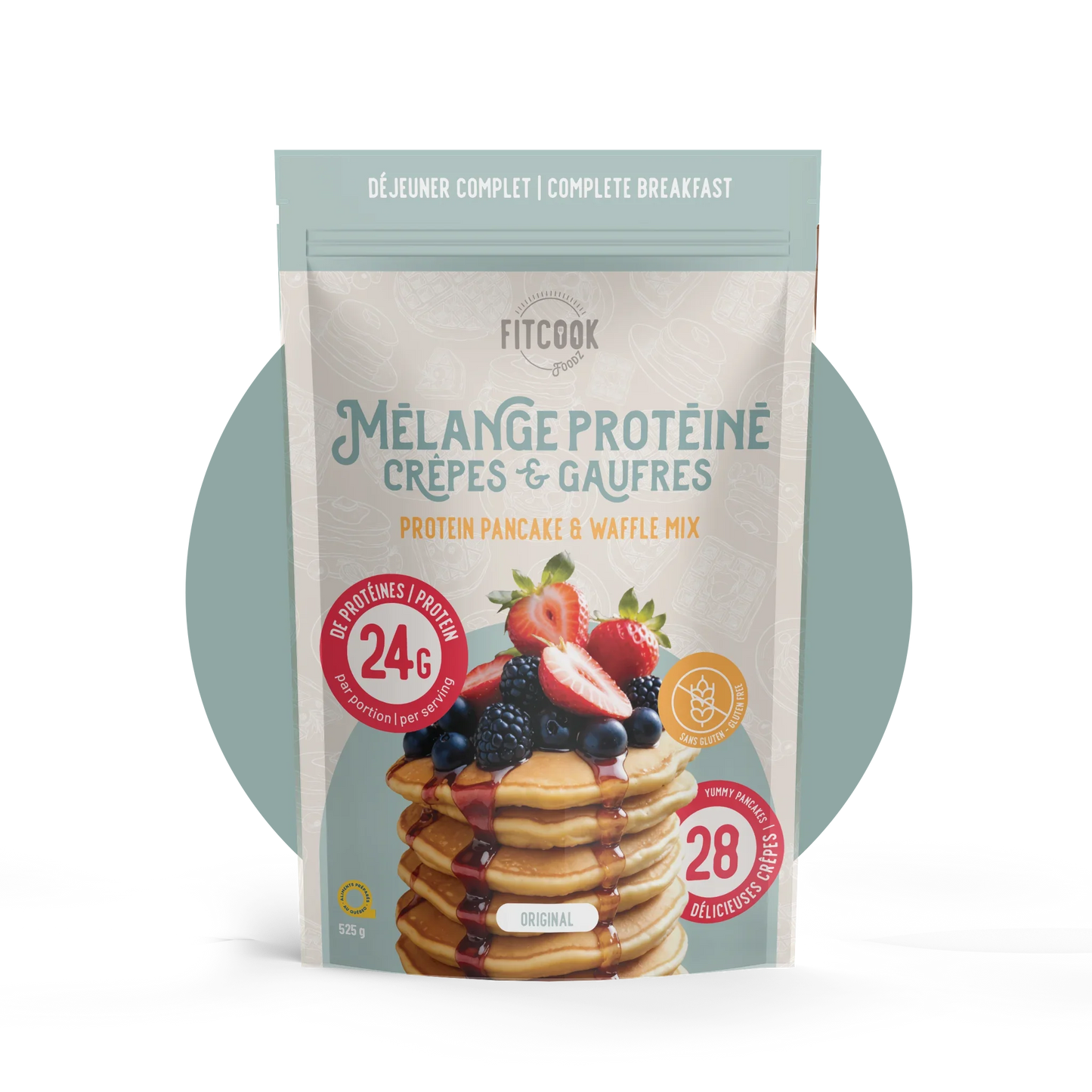 Fitcook Foodz | Mélange Protéiné Crêpes & Gauffre Boîte de 6 sacs