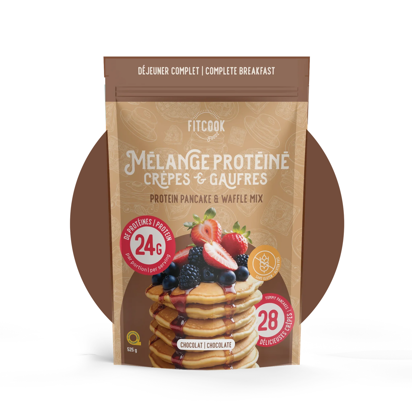 Fitcook Foodz | Mélange Protéiné Crêpes & Gauffre Boîte de 6 sacs